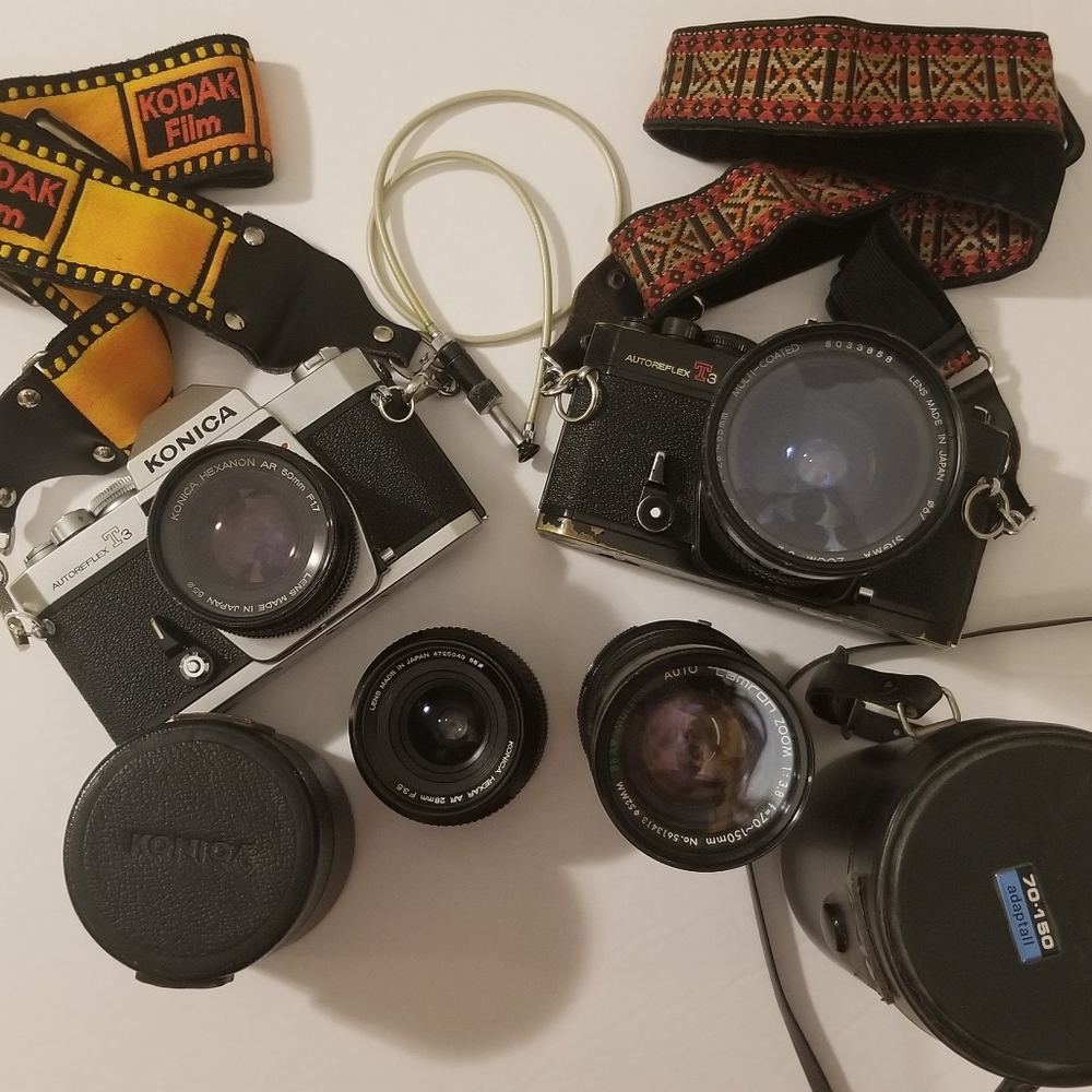 Konica Autoreflex T3 set 35mm SLR film camera